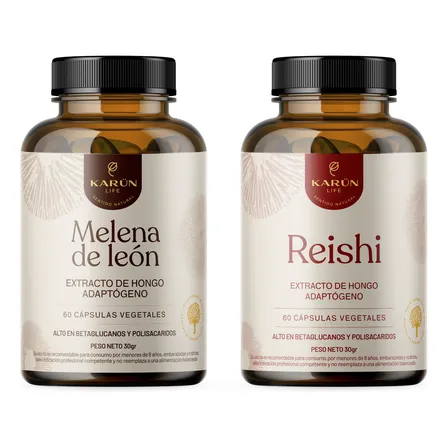 Pack Premium Melena De Leon + Reishi - 120 Cápsulas - Karun Life
