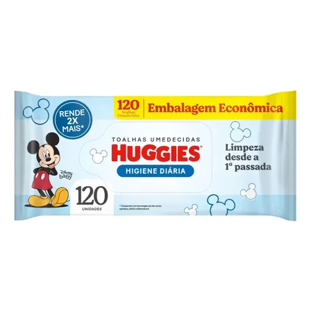 Toalhas umedecidas Huggies Higiene Diária 120 u pacote x 1