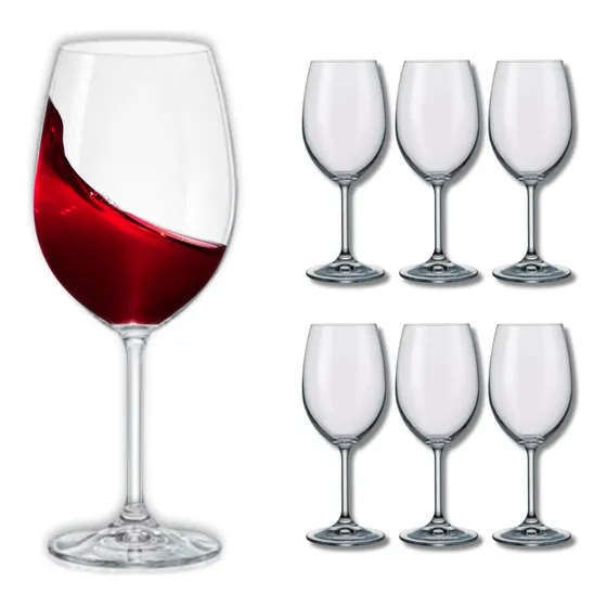 Jogo 6 Unidades Taças Titanium Gastro Vinho 580 Ml Cristal