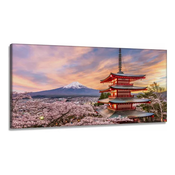 Quadro Decorativos Japão Oriental Em Tecido Canvas 130x60
