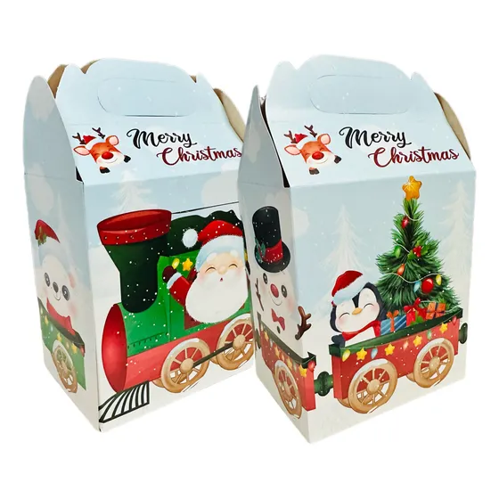 30 Cajas Dulceros Navidad Santa Clou Fiesta Carton Aguinaldo