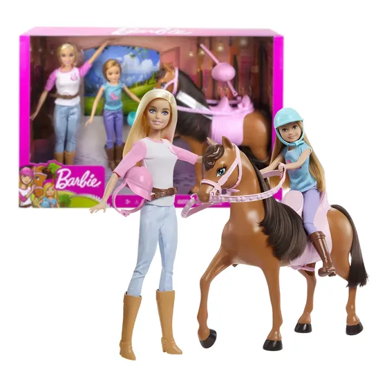 Boneca Barbie E Stacie Com Cavalo Aulas De Montaria Mattel