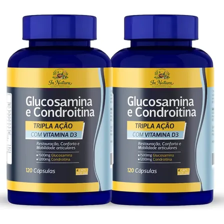 2 Un Glucosamina E Condroitina- 240 Cápsulas- Envio Imediato Sem Sabor