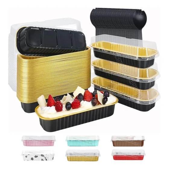 40 Moldes Para Tarta De Hornear Desechables Con Tapa+cuchara
