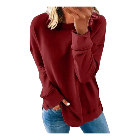 Hotkey Sudadera Otoño Para Mujer Camiseta Manga Larga Cuello