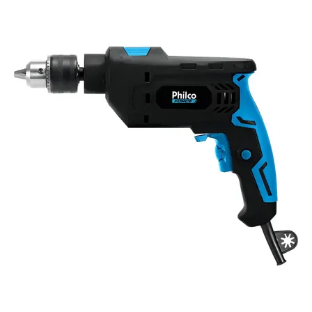 Furadeira Philco Force 3000 Rpm Mandril 13mm 850w Pfu04 Cor Preto Com Detalhes Em Azul 127v