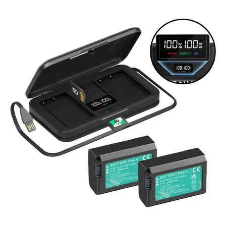 Carregador De Câmera Np-fw50 Bateria Para Sony Zve10 A6100 Np-fw50