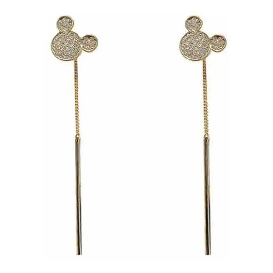 Aros Mickey Cristales Nuevos Largos