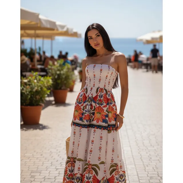 Vestido Estampado Tomara Que Caia Feminino Floral Moda Verao