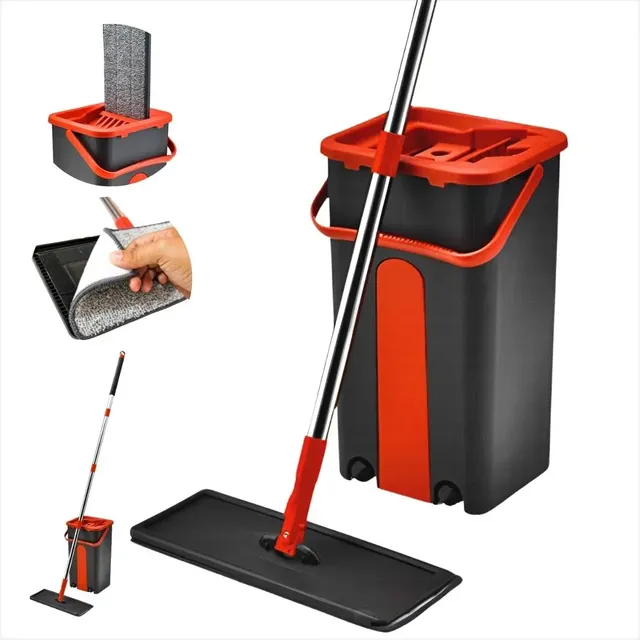 Mop Powermaid Lava E Seca Preto/vermelho