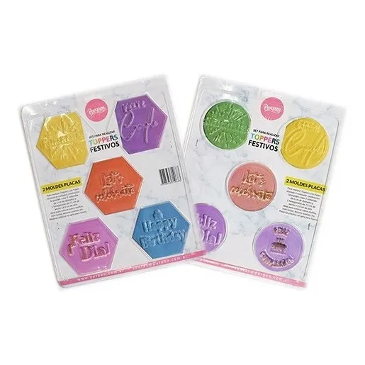 Moldes Chocolate Placas Set Toppers Festivos Parpen