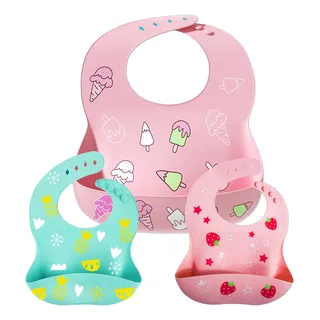 Kit Com 3 BebĂȘ Babador De Silicone Gumy Com Pega Migalhas Kit Com 3 BebĂȘ Babador De Silicone Gumy Com Pega Migalhas
