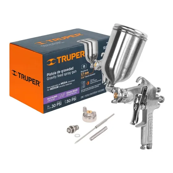 Pistola Pintar Gravedad Boquilla 1.7 Mm Truper 13061