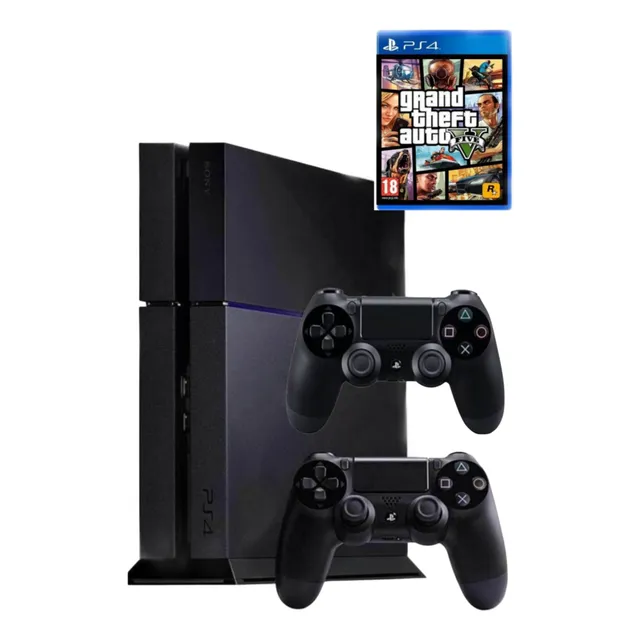 Playstation 4 Fat 500g + Control Extra + Juego Gta V