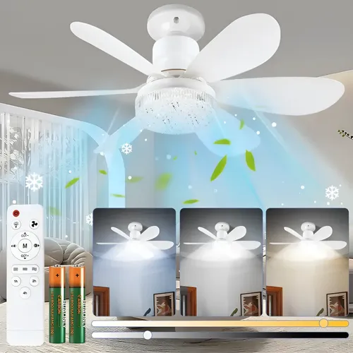 Mfc/ Ventilador De Techo Con Lámpara 40w Base E27 Pequeño | MercadoLibre