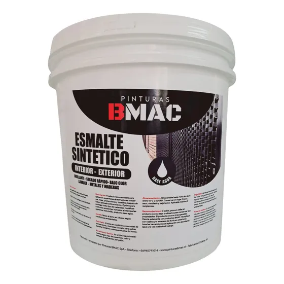 Esmalte Sintético Brillante Tineta Doble Acción Bmac Blanco Brillante