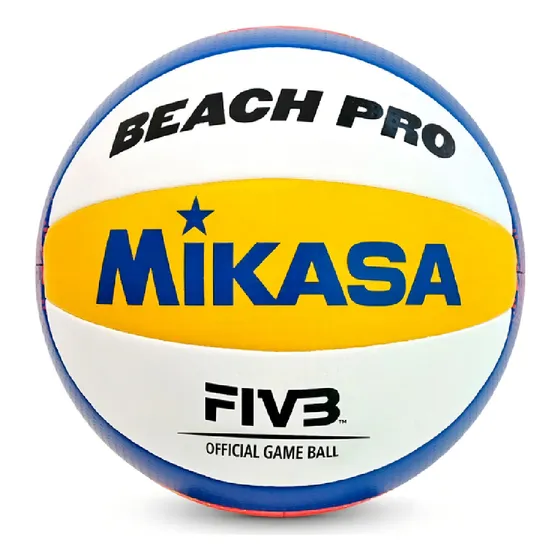 Pelota de voleibol de playa Mikasa Bv550, color blanco/amarillo/azul