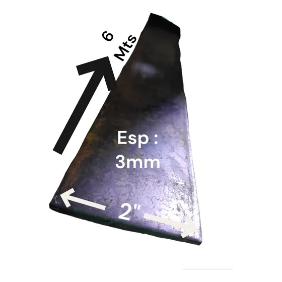 Pletina 2 PuLG X 1/8 X 6mts De Largo Siderurgica