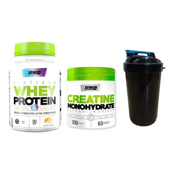 Platinum Whey Protein Star Nutrition 2lb + Creatina + Shaker