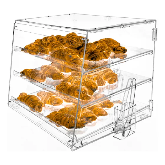 Vitrina En Acrilico Para Panaderia De 3 Nieveles