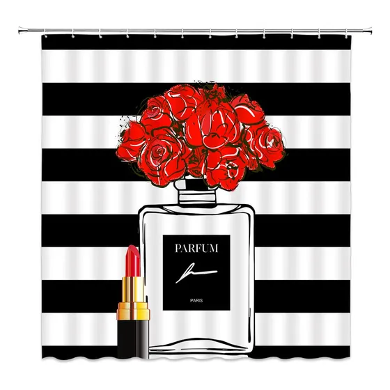 Cortina Ducha Para Botella Perfume Maquillaje Diseño