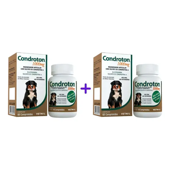Combo Regenerador Condroton 1000mg 60cp Vetnil - 2 Unidades