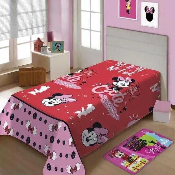 Manta Fun 1,50m X 2,20m Minnie Toque Macio Jolitex