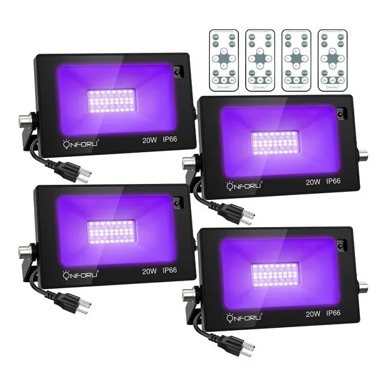 Reflector Luz Neon Uv Negra 20w