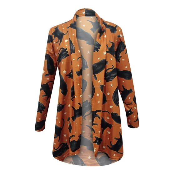 Wodceeke Chaqueta Manga Larga Para Dama Estampado Otoño