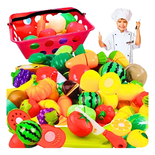 Comidinha De Brinquedo Menino E Menina Frutinhas Velcr 20pçs