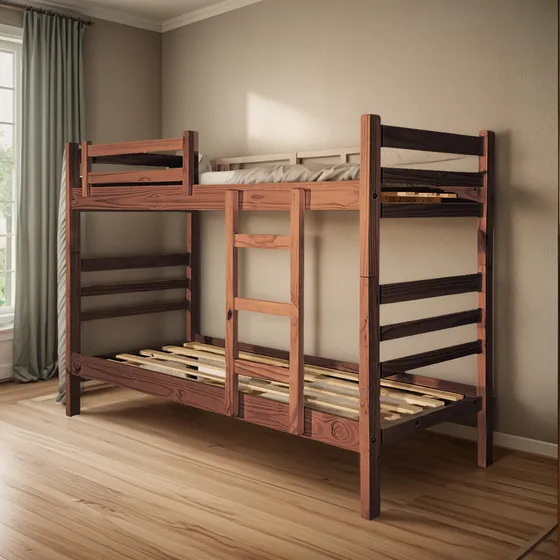 Cama Cucheta Superpuesta Simple 80 X 190 Cm Pino Macizo Sajo