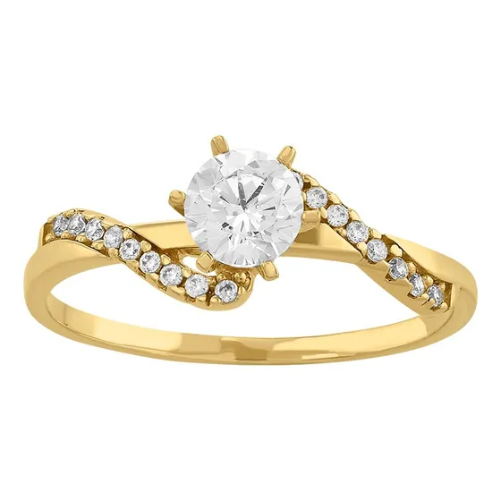 Anillo Compromiso Atenea Oro Sólido 10k 