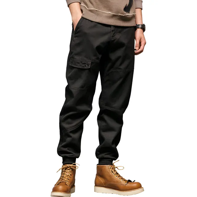 Pantalón Jogger Bolsas Cargo Casual Cómodo Gabardina
