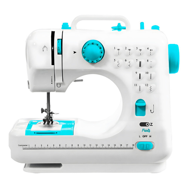 Máquina De Costura Reta Oz Sm1010 Portátil 12 Pontos Branca 110v/220v Máquina De Costura Reta Oz Sm1010 Portátil 12 Pontos Branca 110v/220v