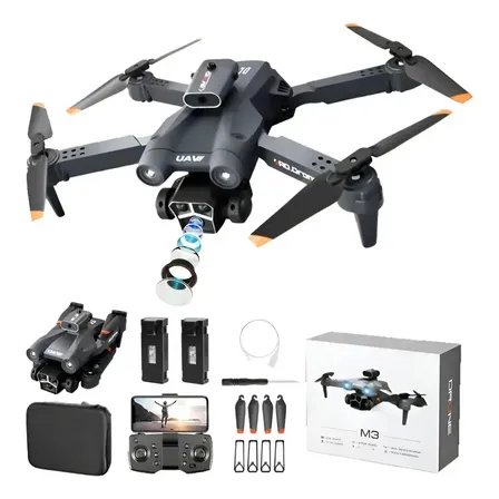 Dli Drone M3 Com Câmera Dupla Hd 1080p Drone Fpv Profissional Mini Quadricóptero Dobrável Com Controle Remoto Inclui Duas Baterias De 1800 Mah E Maleta De Transporte Preto Rosa-pálido