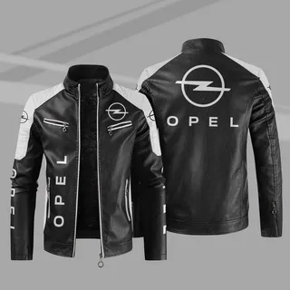 Jaqueta Masculina De Couro Pu Para Motocicleta Da Opel - Log Jaqueta Masculina De Couro Pu Para Motocicleta Da Opel - Log