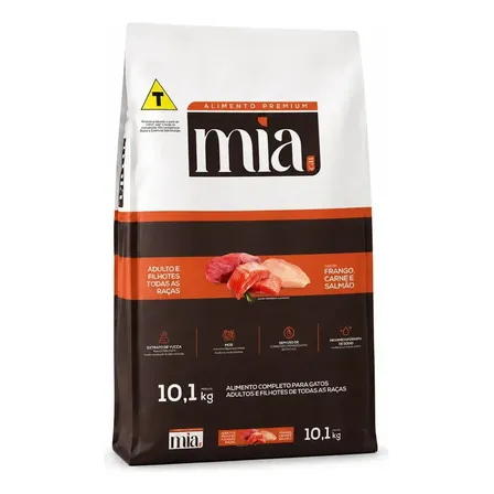 Ração Para Gato Todas As Idades Adulto E Filhote 10,1kg Sabor Frango Carne E Salmão 27g Proteína Petistrô
