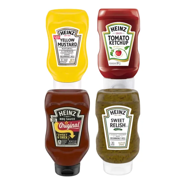 Combo De Aderezos Heinz Relish Ketchup Mostaza Y Barbacoa