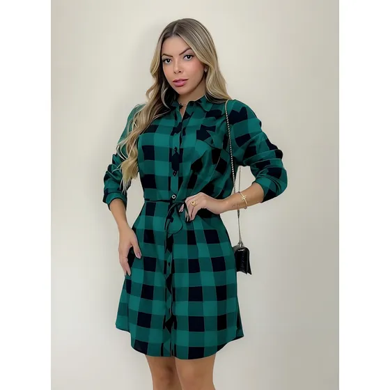 Vestido Chamise Xadrez Camisão Festa Junina Chamize Longo
