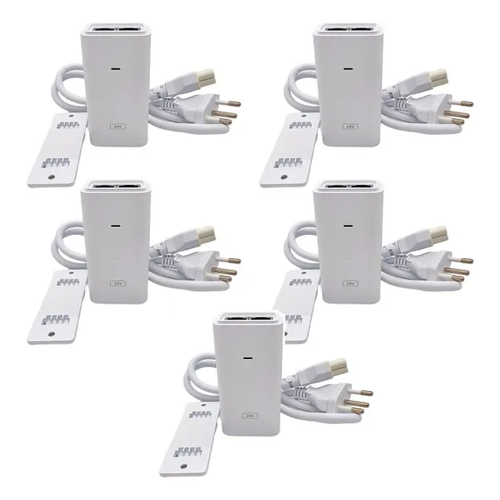 5x Fonte Ubnt Poe-24-12w Injector 24vdc 12w 0.5 Uap-ac-lite