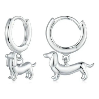 Aretes De Perro Salchicha En Plata 925. Joyería Única Aretes De Perro Salchicha En Plata 925. Joyería Única