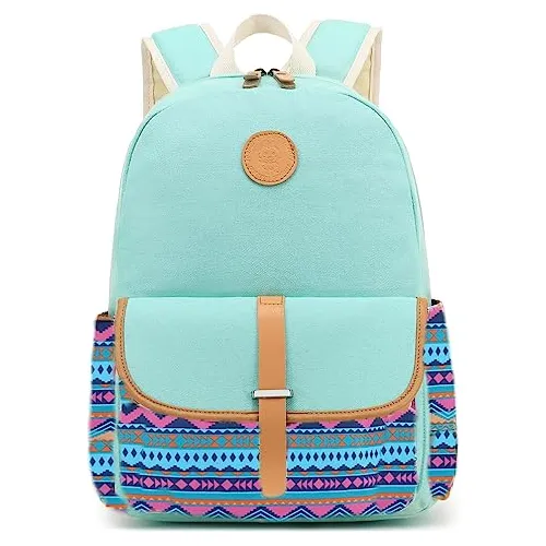 Leaper Moda Arco Iris Sequin Canvas Mochila Mochila 64tkw