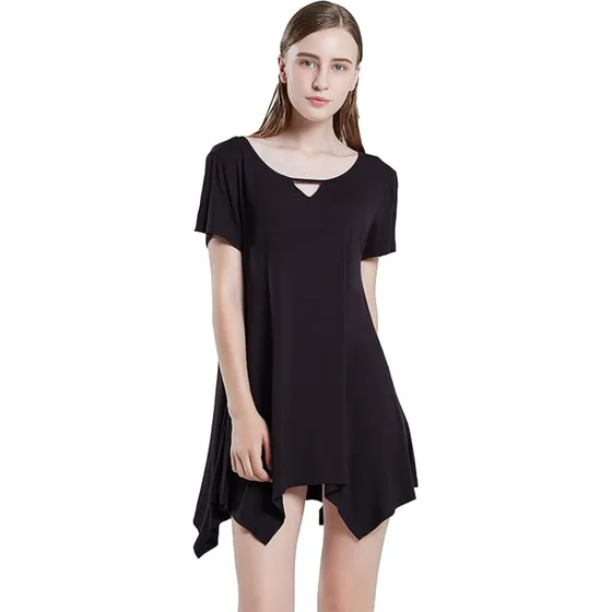 Blusa Tipo Túnica De Manga Corta Con Vuelo Para Mujer 2xl