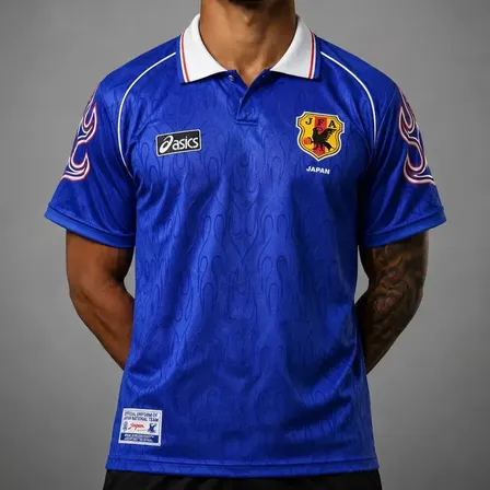 Camisa Japão I Oficial Retrô 1998 Masculina Azul Gg
