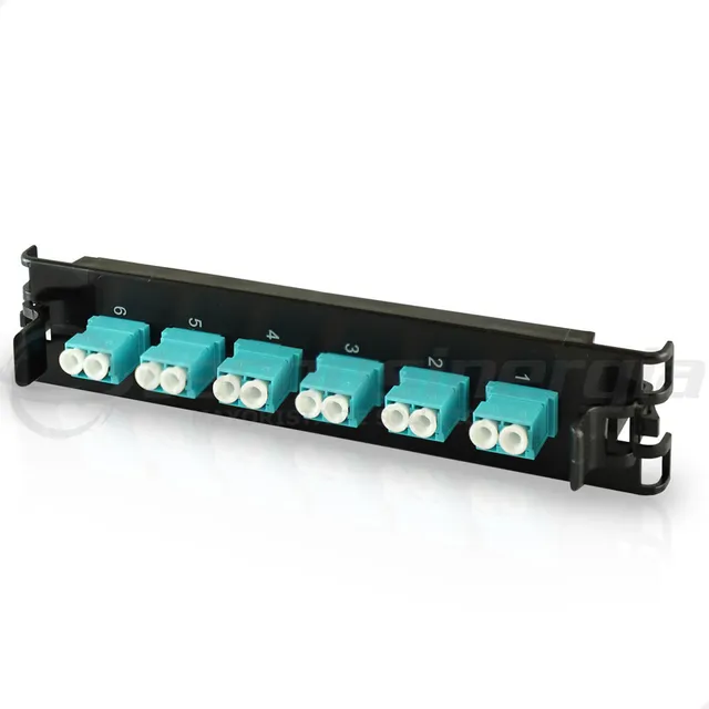 Panel De Parcheo De 6 Puertos Dobles Lc Negro Belden