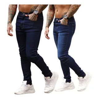 Kit 2 Calça Jeans Masculina Slim C/ Elastano Tradicional Kit 2 Calça Jeans Masculina Slim C/ Elastano Tradicional