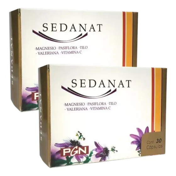 Sedanat Pgn X 30 Capsulas Sedante Natural Insomnio - Pack X2
