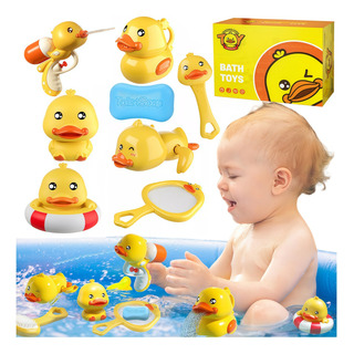 Juego De 8 Juguetes De Baño Bebé Con Chorro Giratorio Juego De 8 Juguetes De Baño Bebé Con Chorro Giratorio