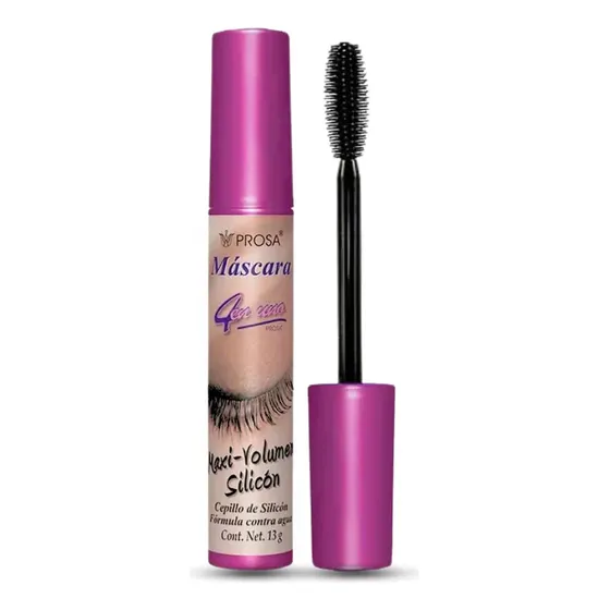 Máscara de pestañas Prosa Mascara pestañas Maxi Volumen Silicón waterproof 6ml 13g color negro 1 unidad