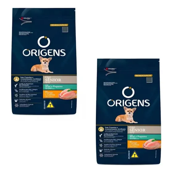 Kit 2 Rações Origens Premium Sênior Mini/pequeno 1kg